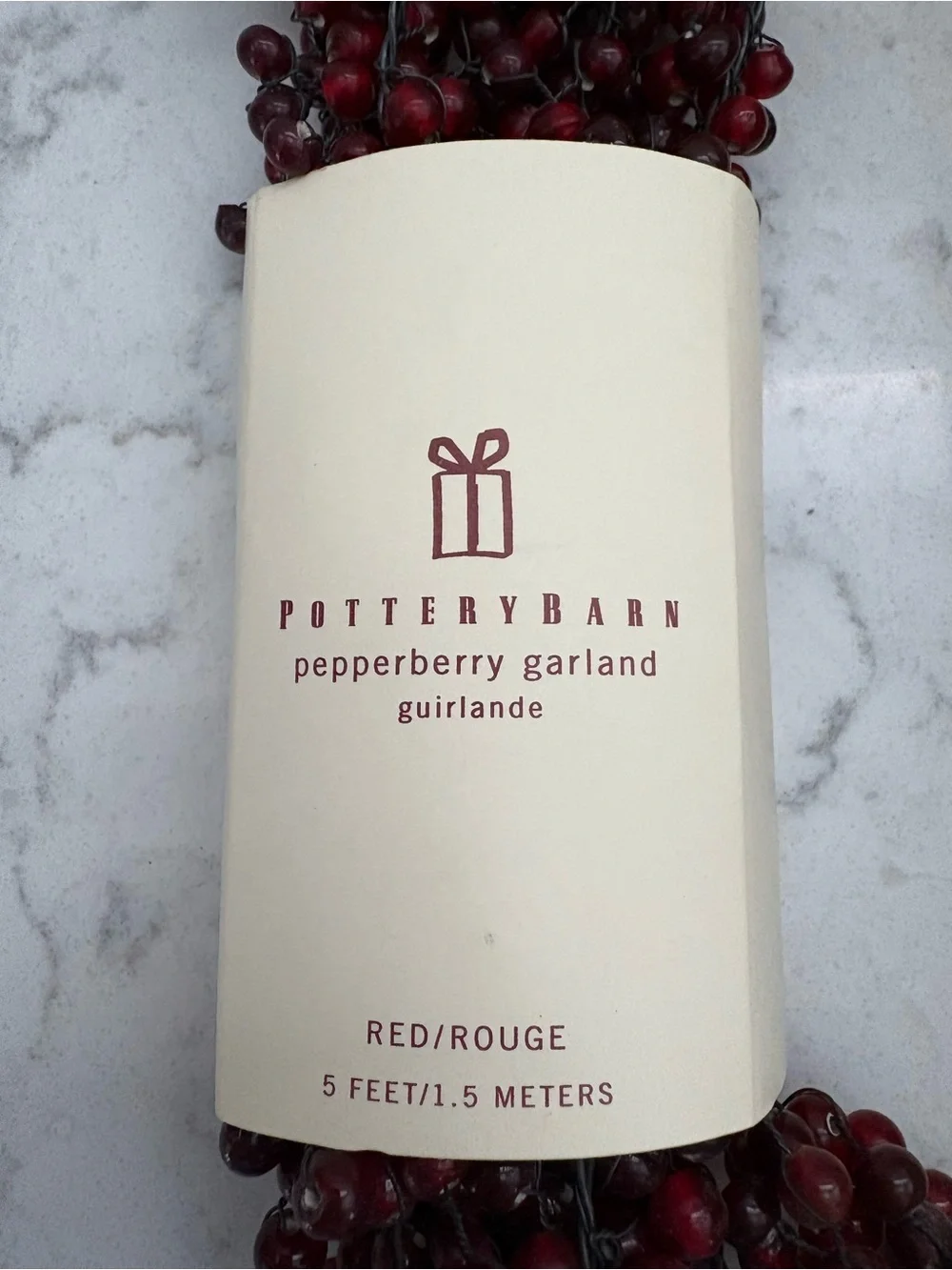 Rare Pottery Barn Red Pepperberry Garland Strand